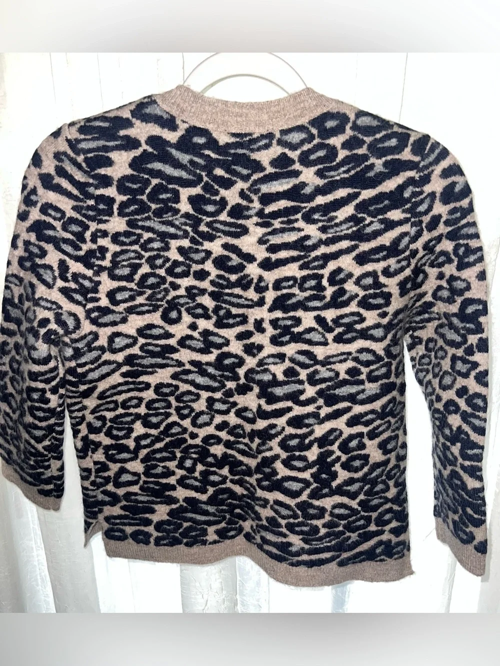 Ann Taylor NWT Merino Wool Alpaca Blend Leopard Button Down Sweater Cardigan SM